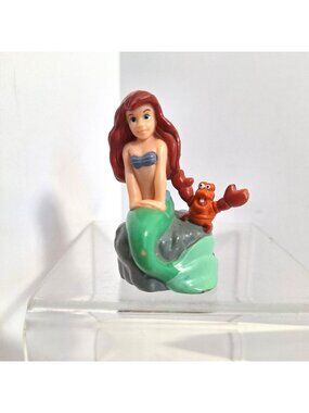 Ariel Sebastian PVC Figure Cake Topper Mermaid Sitting On Rock
